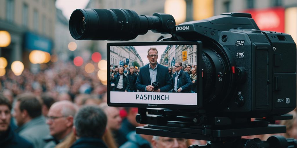 Protestaktion gegen Menschenhandel mit hochgehaltenen Schildern.