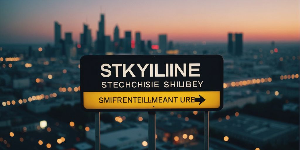 Städtische Skyline mit digitalem Schutzschild